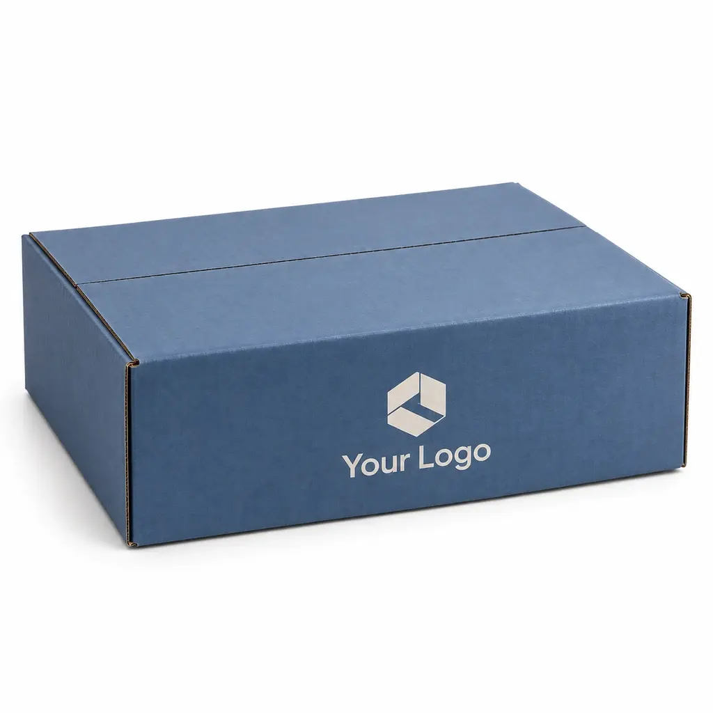 slate blue regular slotted with Your Logo logo printing on a white background