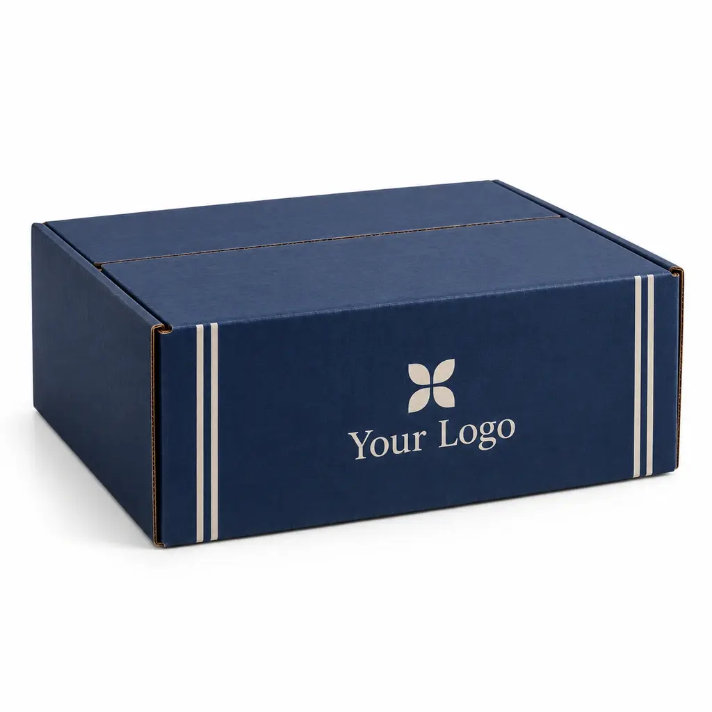 navy regular slotted with Your Logo logo printing on a white background