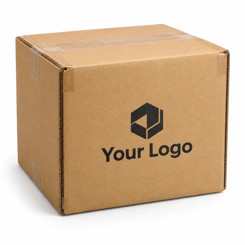 ochre full-overlap with Your Logo logo printing on a white background