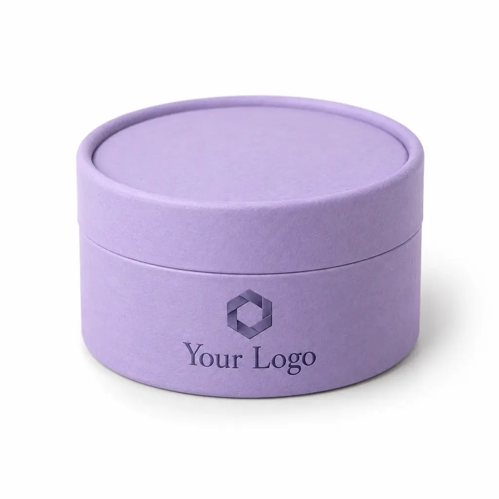 lavender two-piece tube with Your Logo logo printing on a white background