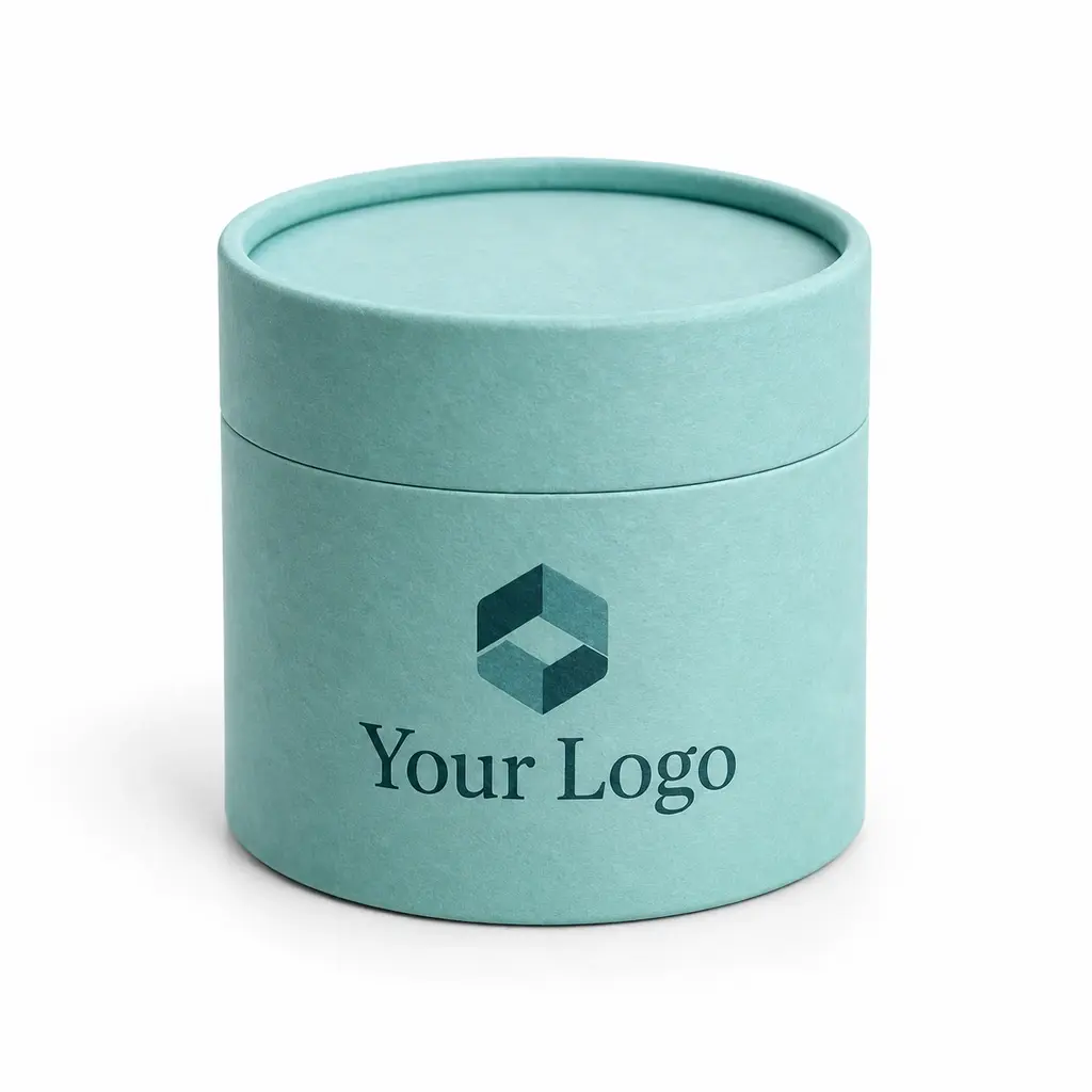 aqua two-piece tube with Your Logo logo printing on a white background