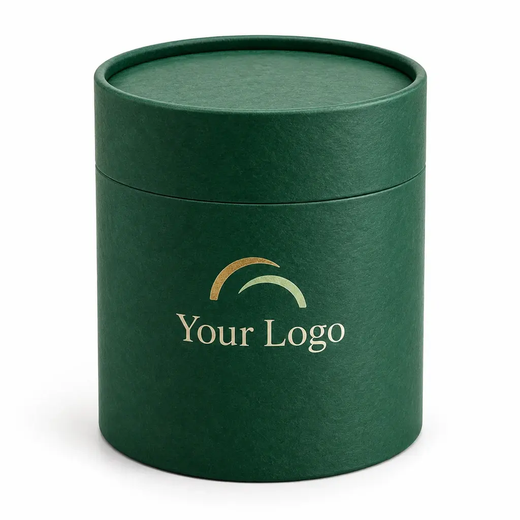 emerald rolled-edge tube with Your Logo logo printing on a white background