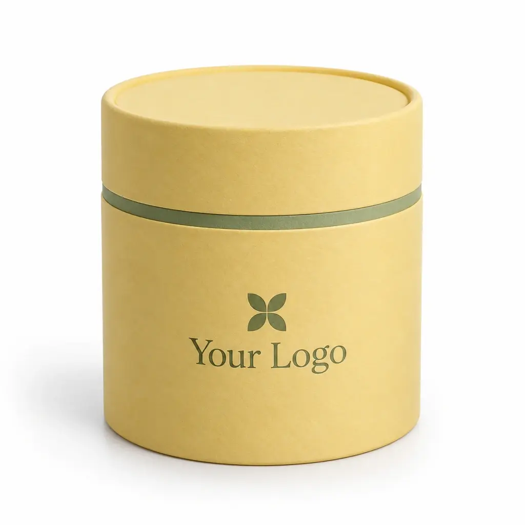 butter yellow shoulder tube with Your Logo logo printing on a white background